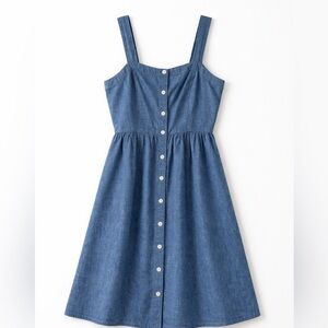 J.Crew Chambray Button Front Sundress Size 6 Blue Mini Dress